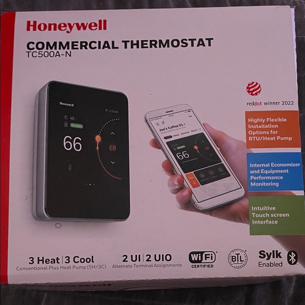 Honeywell Black Commercial Thermostat